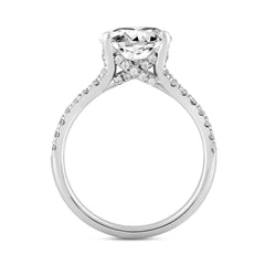 LADIES RING 3 1/2CT ROUND DIAMOND 14K WHITE GOLD (CENTER STONE ROUND DIAMOND 3CT )