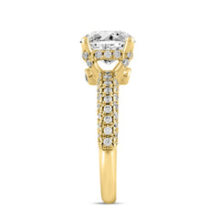 LADIES RING 3 3/4CT ROUND DIAMOND 14K YELLOW GOLD (CENTER STONE ROUND DIAMOND 3CT )