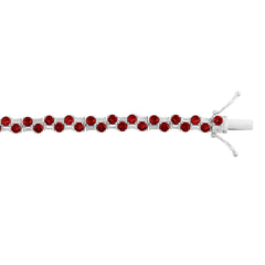 14K WHITE GOLD 9.00CT BAGUETTE/ROUND RUBY DIAMOND LADIES BRACELET (ROUND RUBY 7 3/4CT)