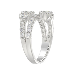 LADIES RING 2.00CT ROUND/OVAL/PEAR DIAMOND 14K WHITE GOLD 