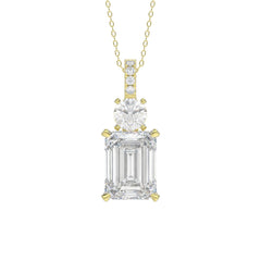 LADIES PENDANT 1 3/4CT ROUND/EMERALD DIAMOND 14K YELLOW GOLD (CENTER STONE EMERALD DIAMOND 1 1/2CT)