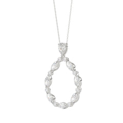 14K WHITE GOLD 2.00CT ROUND/MARQUISE/PEAR DIAMOND LADIES PENDANT