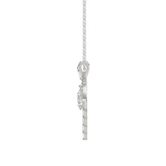 LADIES PENDANT 1 1/2CT ROUND/BAGUETTE/PEAR DIAMOND 14K WHITE GOLD 