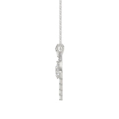 LADIES PENDANT 1 1/2CT ROUND/BAGUETTE/PEAR DIAMOND 14K WHITE GOLD 