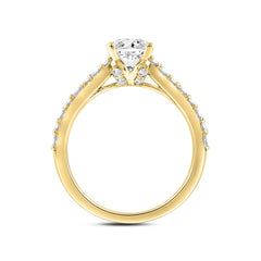 LADIES RING 2 1/2CT ROUND/BAGUETTE/OVAL DIAMOND 14K YELLOW GOLD (CENTER STONE OVAL DIAMOND 2.00CT)