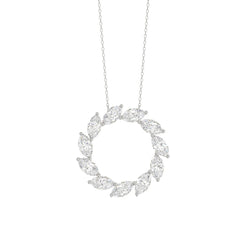 LADIES NECKLACE 1 1/2CT MARQUISE DIAMOND 14K WHITE GOLD 