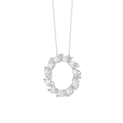 LADIES NECKLACE 1 1/2CT MARQUISE DIAMOND 14K WHITE GOLD 