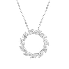 LADIES NECKLACE 1 1/2CT MARQUISE DIAMOND 14K WHITE GOLD 