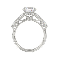 LADIES RING 2 1/2CT ROUND/PEAR/MARQUISE DIAMOND 14K WHITE GOLD (CENTER STONE ROUND DIAMOND 2.00CT)
