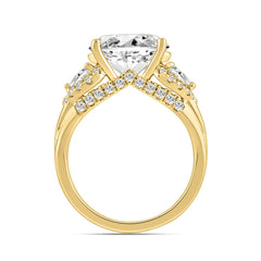 LADIES RING 3 3/4CT ROUND/PEAR/OVAL DIAMOND 14K YELLOW GOLD (CENTER STONE OVAL DIAMOND 3.00CT)