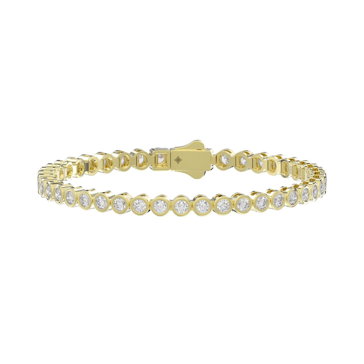 LADIES BRACELET 5.00CT ROUND DIAMOND 14K YELLOW GOLD 