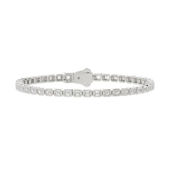 LADIES BRACELET 5.00CT EMERALD DIAMOND 14K WHITE GOLD 