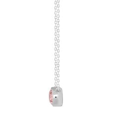 ETERNAL BLUSH COLLECTION LADIES SOLITAIRE PENDANT WITH CHAIN 1 1/2CT OVAL DIAMOND 14K WHITE GOLD (CENTER STONE PINK OVAL DIAMOND 2CT)