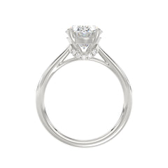 14K WHITE GOLD 4 1/2CT ROUND/OVAL DIAMOND LADIES BRIDAL SET (CENTER STONE OVAL DIAMOND 3.00CT)