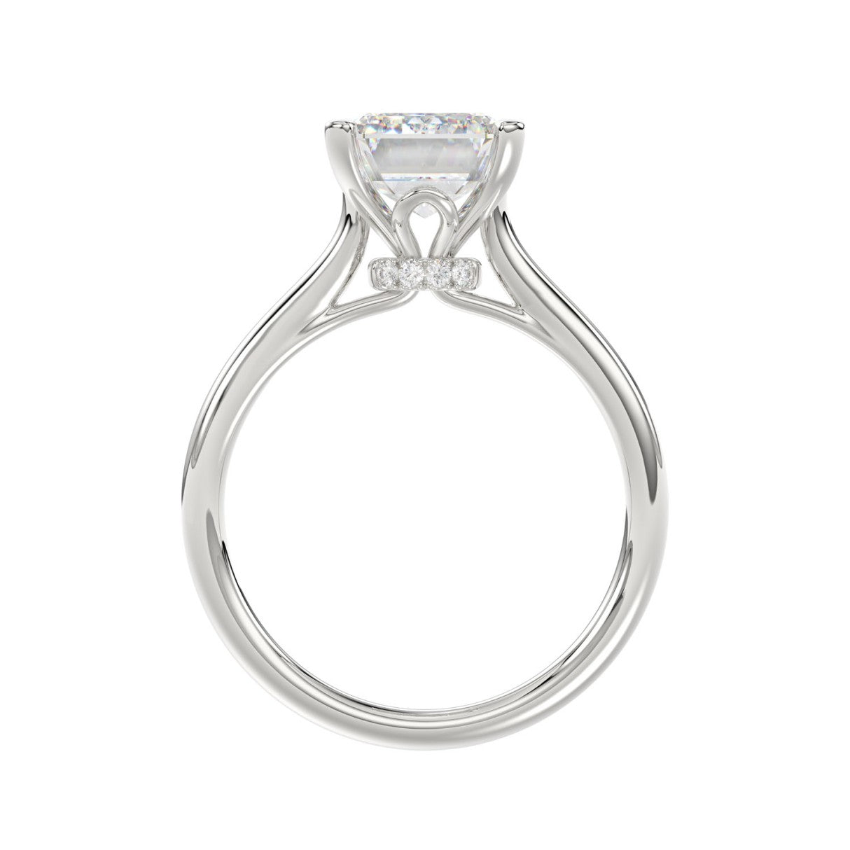 14K WHITE GOLD 3 7/8CT ROUND/EMERALD DIAMOND LADIES BRIDAL SET (CENTER STONE EMERALD DIAMOND 2 1/2CT)