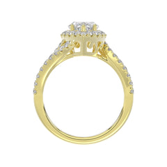 14K YELLOW GOLD 2 3/4CT ROUND/MARQUISE DIAMOND LADIES RING (CENTER STONE MARQUISE DIAMOND 2CT)