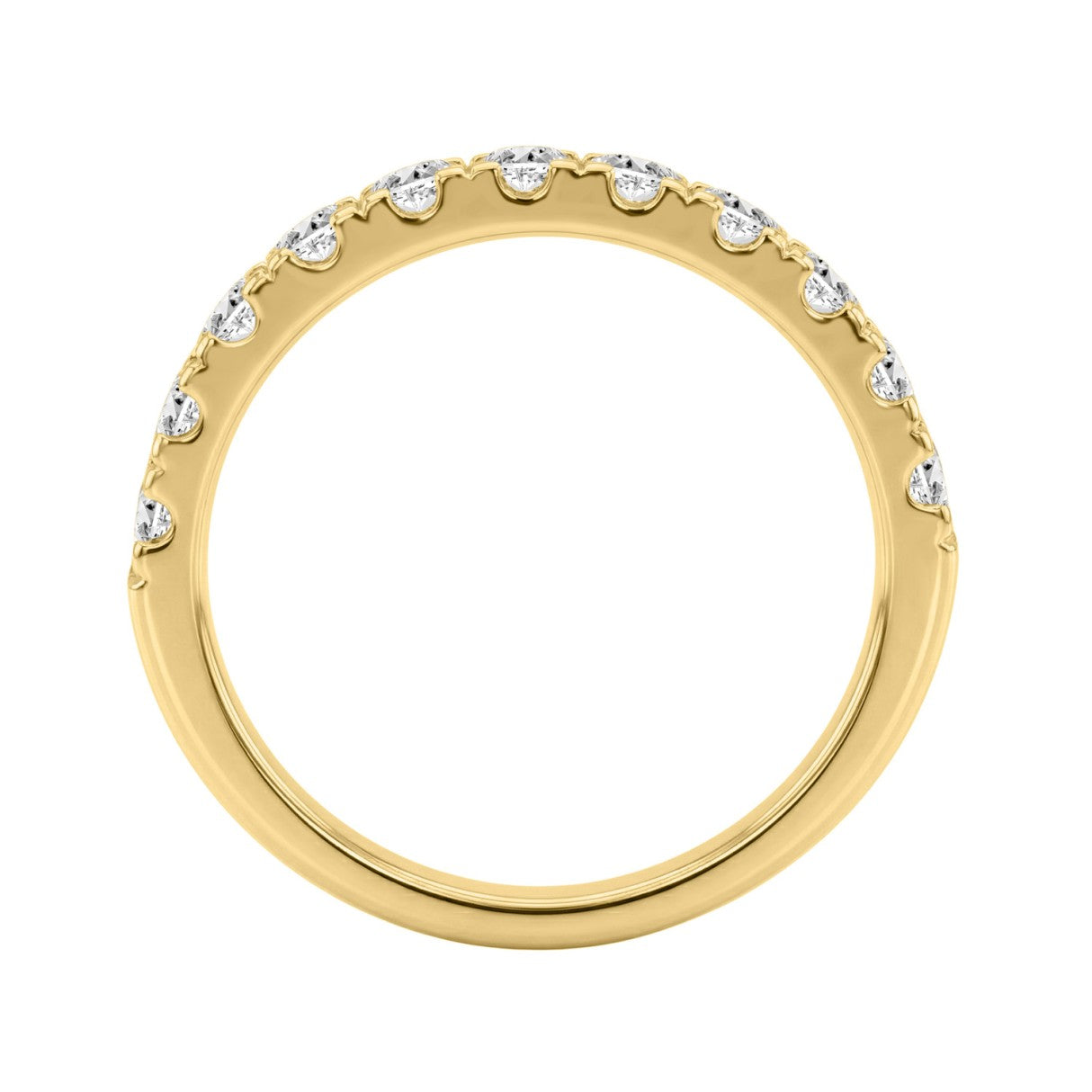 14K YELLOW GOLD 3/4CT ROUND DIAMOND LADIES BAND