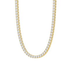 14K YELLOW GOLD 4 3/4CT 18" ROUND DIAMOND LADIES TENNIS NECKLACE