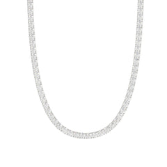 14K WHITE GOLD 7 3/4CT 18" ROUND DIAMOND LADIES TENNIS NECKLACE