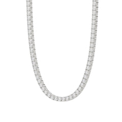14K WHITE GOLD 7 3/4CT 18" ROUND DIAMOND LADIES TENNIS NECKLACE