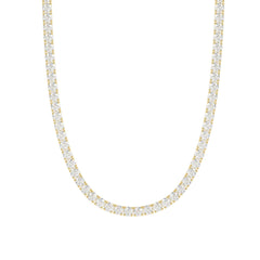 14K YELLOW GOLD 7 3/4CT 18" ROUND DIAMOND LADIES TENNIS NECKLACE