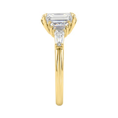 14K YELLOW GOLD 4.00CT RADIANT/HALF MOON/TAPER BAGUETTE DIAMOND LADIES RING