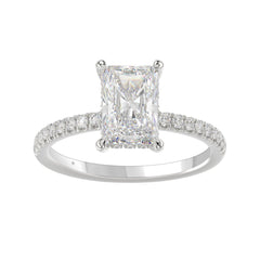 14K WHITE GOLD 2 1/4CT ROUND/RADIANT DIAMOND LADIES RING (CENTER STONE RADIANT DIAMOND 2CT)