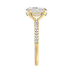 14K YELLOW GOLD 2 1/5CT ROUND/OVAL DIAMOND LADIES RING (CENTER STONE OVAL DIAMOND 2CT)