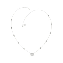 14K WHITE GOLD 2 1/4CT ROUND/EMERALD DIAMOND LADIES NECKLACE