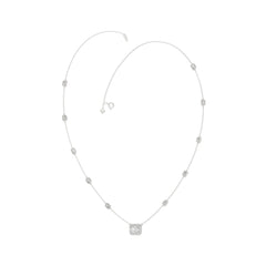 14K WHITE GOLD 2 1/4CT ROUND/EMERALD DIAMOND LADIES NECKLACE