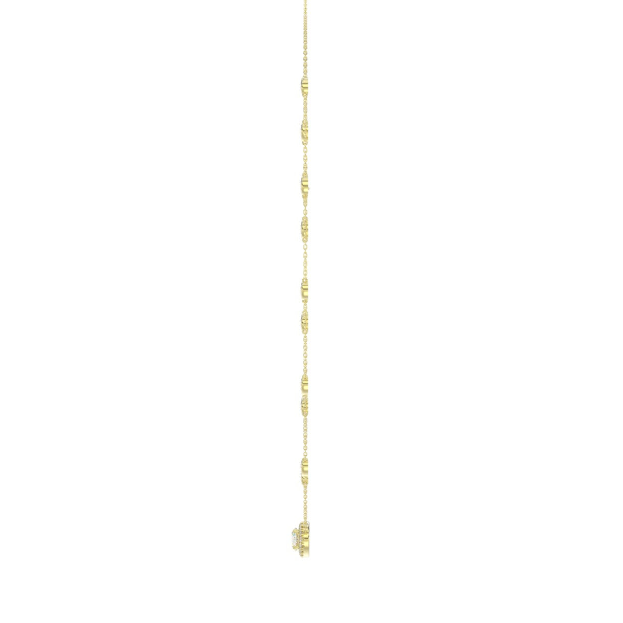 14K YELLOW GOLD 2 1/4CT ROUND/OVAL DIAMOND LADIES NECKLACE