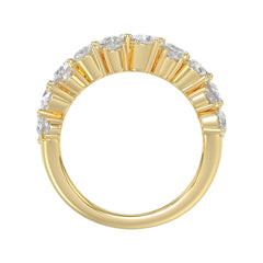 10K YELLOW GOLD 3.00CT ROUND/PEAR DIAMOND LADIES RING