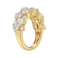 10K YELLOW GOLD 3.00CT ROUND/PEAR DIAMOND LADIES RING