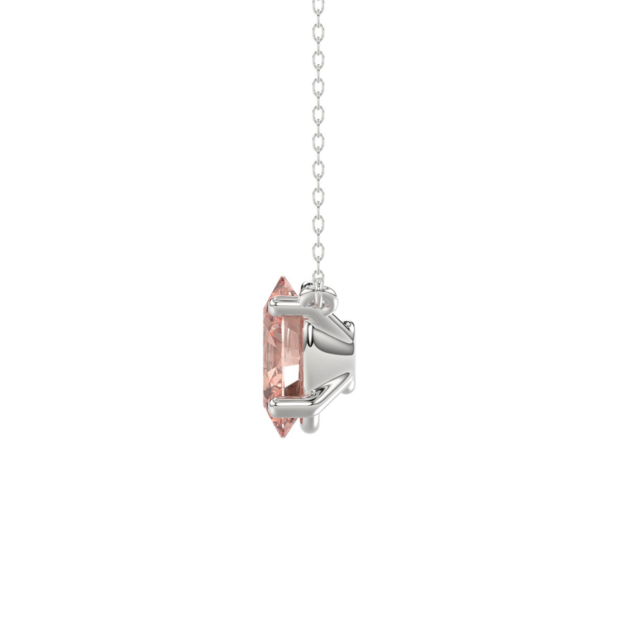 ETERNAL BLUSH COLLECTION 14K WHITE GOLD 1.00CT OVAL PINK DIAMOND LADIES PENDANT
