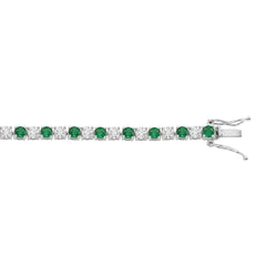 14K WHITE GOLD 5 3/8CT ROUND/EMERALD ROUND  DIAMOND LADIES BRACELET (ROUND EMERALD 3CT)