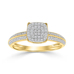 10K YELLOW GOLD 1/5CT ROUND DIAMOND LADIES RING