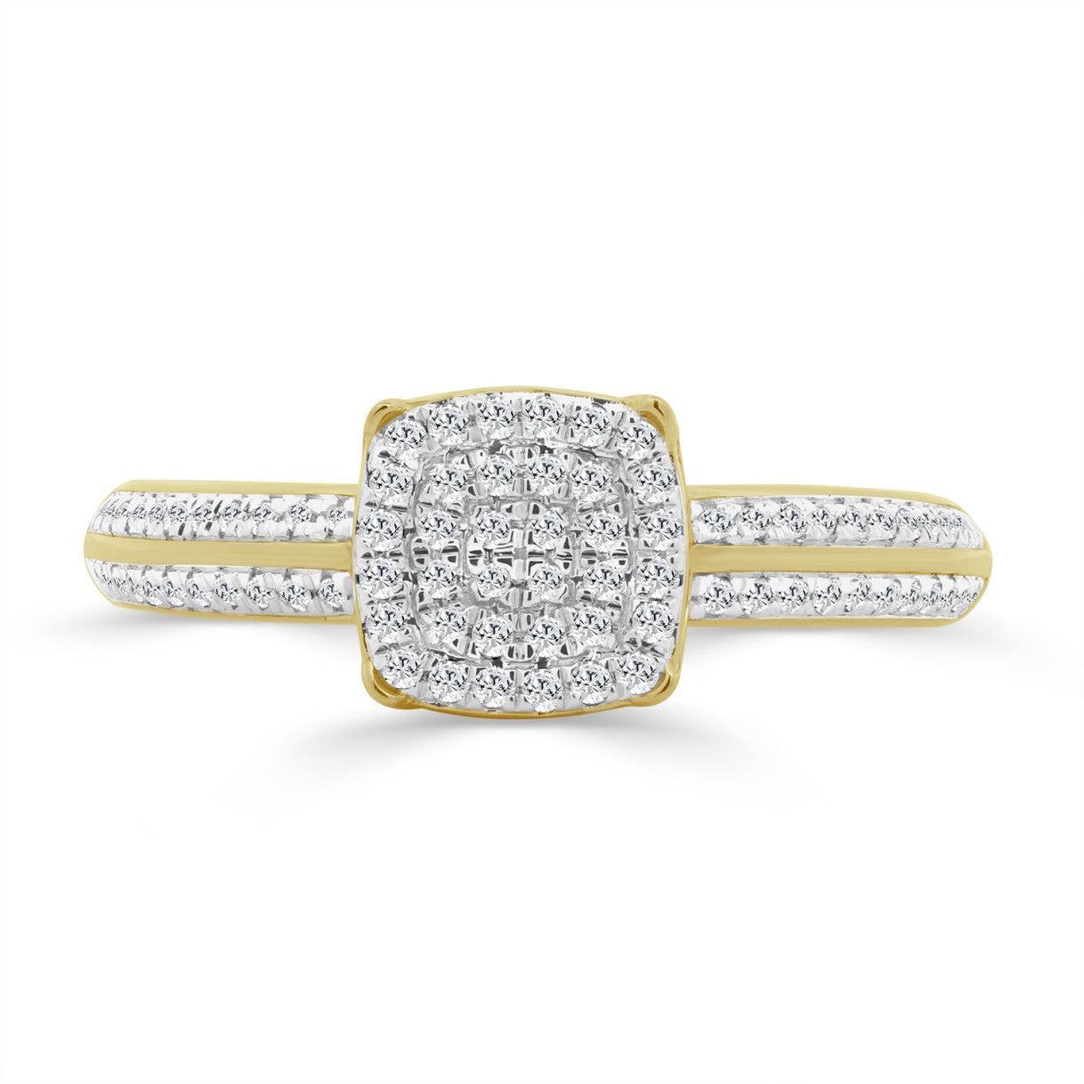 10K YELLOW GOLD 1/5CT ROUND DIAMOND LADIES RING