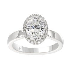 14K WHITE GOLD 2 1/4CT ROUND/OVAL DIAMOND LADIES RING