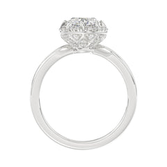 14K WHITE GOLD 2 1/4CT ROUND/OVAL DIAMOND LADIES RING