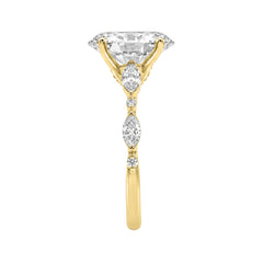 14K YELLOW GOLD 4.00CT ROUND/OVAL/MARQUISE DIAMOND LADIES RING