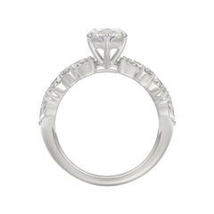 14K WHITE GOLD 2 3/4CT ROUND/MARQUISE DIAMOND LADIES RING (CENTER STONE MARQUISE DIAMOND 2CT)