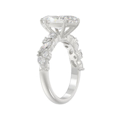 14K WHITE GOLD 2 3/4CT ROUND/MARQUISE DIAMOND LADIES RING (CENTER STONE MARQUISE DIAMOND 2CT)