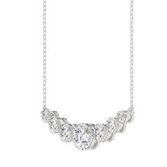 14K WHITE GOLD 1 3/4CT ROUND DIAMOND LADIES NECKLACE
