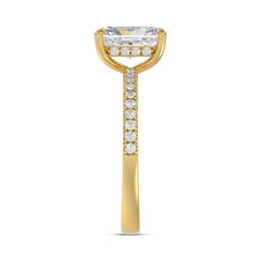 14K YELLOW GOLD 1 3/4CT ROUND/RADIANT DIAMOND LADIES RING (CENTER STONE RADIANT DIAMOND 1 1/2CT)