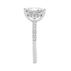 14K WHITE GOLD 3 1/2CT ROUND/RADIANT DIAMOND LADIES RING (CENTER STONE RADIANT DIAMOND 3CT)