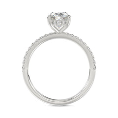 14K WHITE GOLD 1 3/4CT ROUND/OVAL DIAMOND LADIES RING (CENTER STONE OVAL DIAMOND 1 1/2CT)