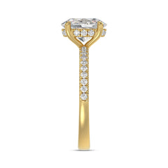 14K YELLOW GOLD 1 3/4CT ROUND/OVAL DIAMOND LADIES RING (CENTER STONE OVAL DIAMOND 1 1/2CT)