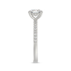 14K WHITE GOLD 1 3/4CT ROUND/CUSHION DIAMOND LADIES RING (CENTER STONE CUSHION DIAMOND 1 1/2CT)
