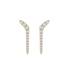 10K Yellow Gold 1/2 Ct Round Lab Brown Diamond Elegant Ladies Fine Jewelry Fashion Earrings (Color F-G -Clarity Vs1/Vs2)