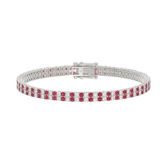 14K WHITE GOLD 5 3/4CT ROUND/RUBY ROUND DIAMOND LADIES BRACELET (RUBY ROUND DIAMOND 2 3/4CT)